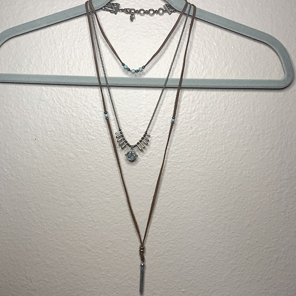 Lucky Brand Leather Layered Necklace 